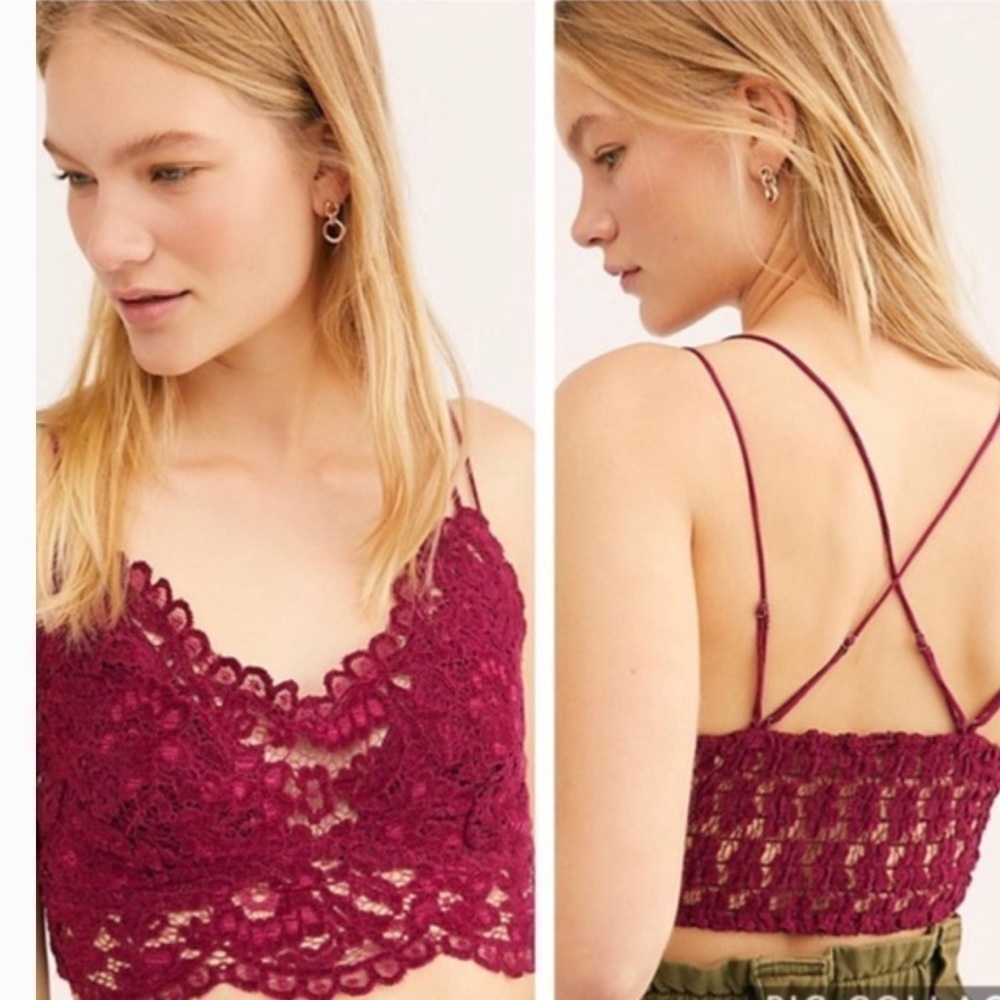 Free People NWT Celine Bralette in Mulberry